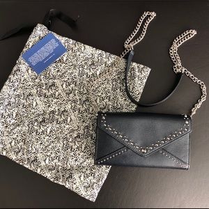 Rebecca Minkoff Wallet on Chain Black Silver